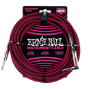Ernie Ball 25' Braided Straight/Angle Instrument Cable Black/Red