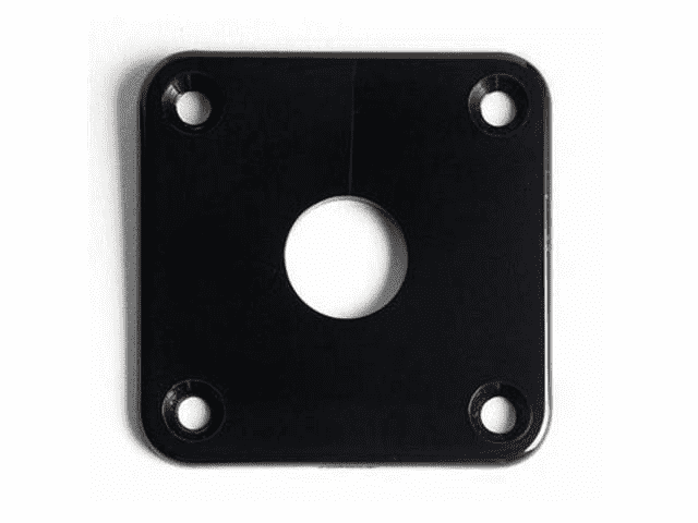 Square Jack plate for Les Paul - Black Plastic - AP-0633-023