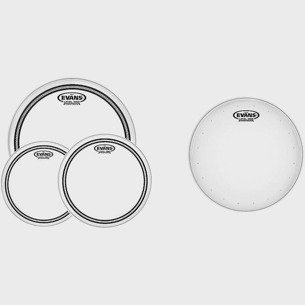 Evans EC2S Clear Standard Pack (12", 13", 16") with 14" HD Dry Snare Batter